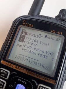 Icom ID-51 showing connection to XLX208